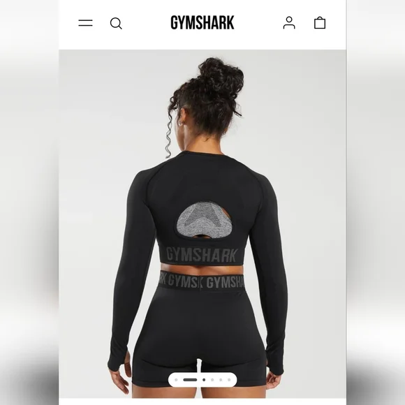 Gymshark Black Flex Long Sleeve Crop Top - Picture 2 of 6